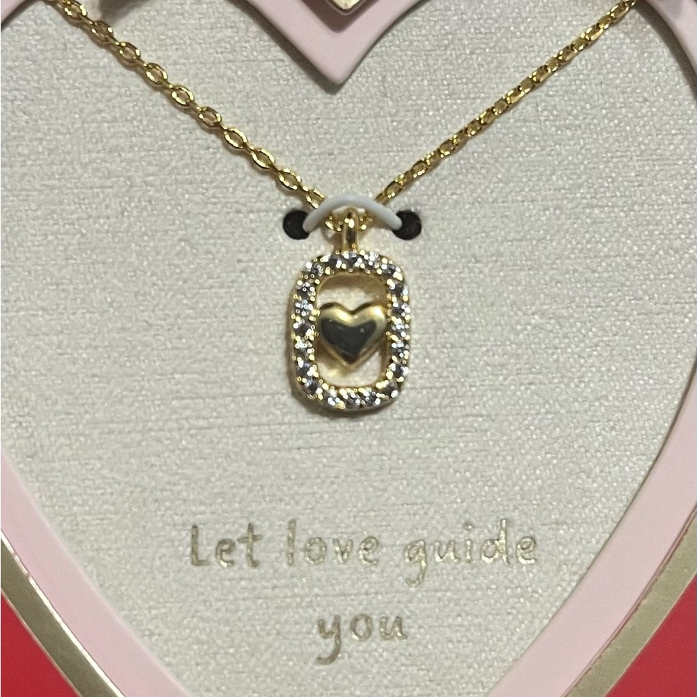 Gold Dipped Heart Necklace NWT Cubic Zirconia Pendant